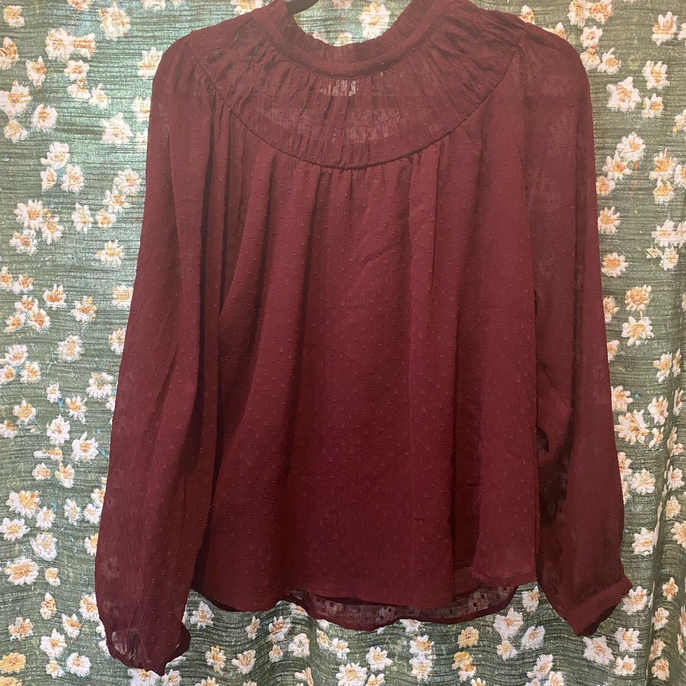 Elegant Burgundy Women's Top - Loft